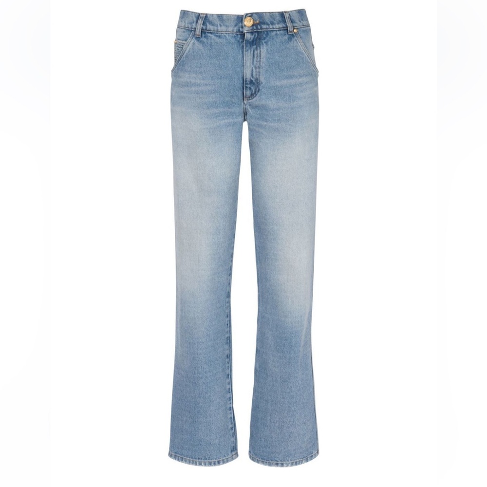 Balmain Low-Rise Straight Jeans Blue Women’s Size FR 32/US 0